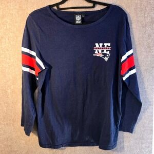 NFL Team Apparel New England Patriots Navy Blue 3/4‎ Sleeve Shirt Womens XL